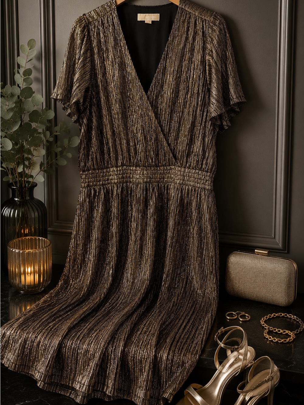 Michael Kors 2x Flutter Sleeve Dress